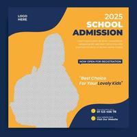 School education admission social media post, web banner vector