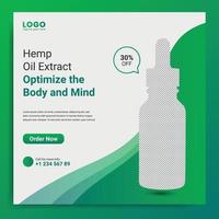 cbd oil marketing social media post design template vector