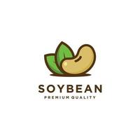 Soybean logo template design. Health Food icon vector illustration