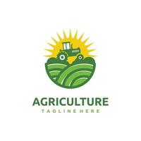 agricultura granja logo diseño icono vector