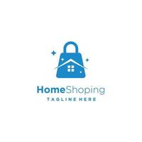 House shop, shopping bag and door combination logo design icon vector inspiration
