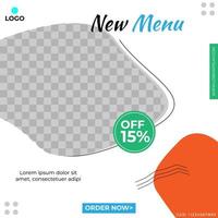 social media food menu banner template can be used for posting food menus in restaurants and cafes vector