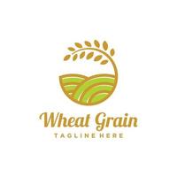 Grain wheat organic farm logo design template inspiration vector