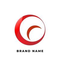 logo with a circle and a crescent moon in the middle. perfect for business emblem vector