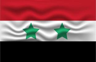 Syrian Arab Republic Flag Waving Isolated on White Background vector illustration