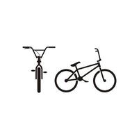 Silhouette bmx bicycle bike illustration logo vector icon