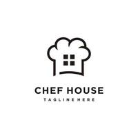 food house chef cook with hat chef restaurant cafe logo design icon vector template