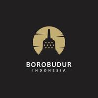 Borobudur temple stupa silhouette logo template vector inspiration