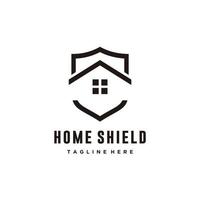 Home protect, security, shield and house logo design template vector