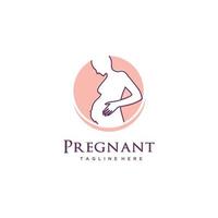 embarazada mujer logo diseño vector ilustración