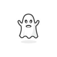 Cute ghost icon isolated on white backgrounds. Halloween symbol. Spooky logo. vector