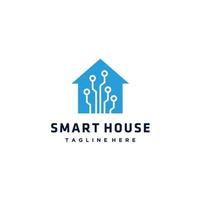 House tech connection logo design vector icon