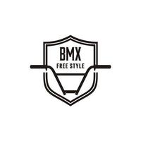 bmx bicicleta bicicleta y proteger logo vector icono
