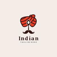 cuchara Bigote indio comida restaurante logo diseño inspiración vector