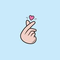 Korean love sign, korean finger heart icon vector illustration