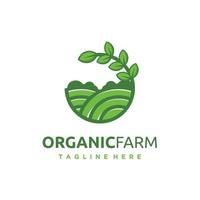 Organic farm agriculture minimalist logo design icon vector