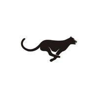 Cheetah fast run silhouette logo icon vector template isolated on white background