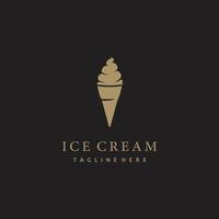 Modern minimalist ice cream logo design vector icon gold color