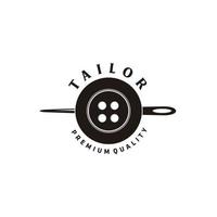 Tailor's vector logo design. Needle icon. Textile emblem. Clothes label.