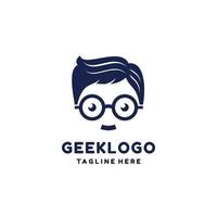 Geek nerd logo design icon isolated on white backgrounds vector