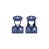 Police and policewoman icon vector. Signs and symbol for websites, web design, mobile app on white background vector