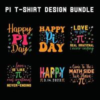 Pi day T-shirt Design Bundle vector