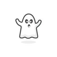 Cute ghost icon isolated on white backgrounds. Halloween symbol. Spooky logo. vector