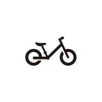 empujar bicicleta bicicleta, niño equilibrar bicicleta logo diseño vector icono