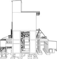 3d ilustración de industrial edificio vector