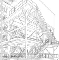 3D illustration of industrial building vector