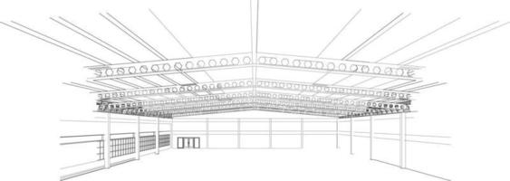 3d ilustración de edificio estructura vector