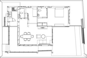 3D illustration of residential project vector