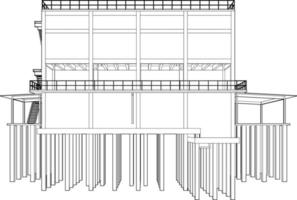 3d ilustración de industrial edificio vector