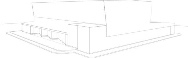 3D illustration of building project vector