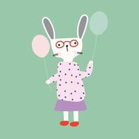 white rabbit cartoon character. vector