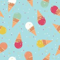 Seamless cute pattern with ice cream background. vector