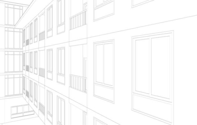 3D illustration of building project