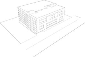 3D illustration of building project vector