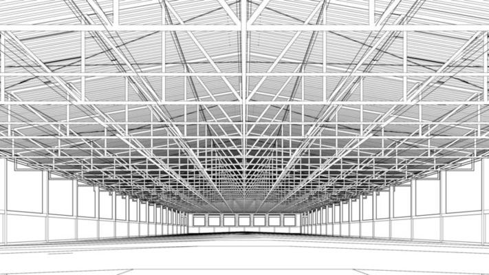 3D illustration of building structure