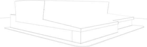 3D illustration of building project vector