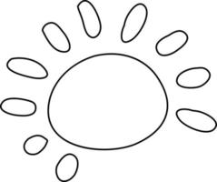 Sun line drawing illustration. vector