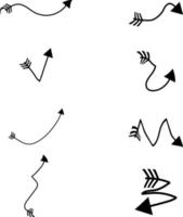 Set of arrows in different directions, grunge brush vector