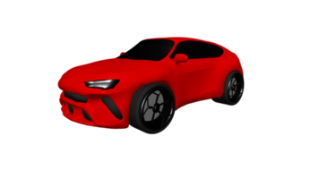 auto cartone animato porsche 3d rendere png