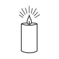 Candle doodle icon vector