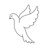 Dove hand drawn outline vector