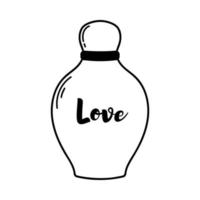 perfume amor. botella de perfume. vector