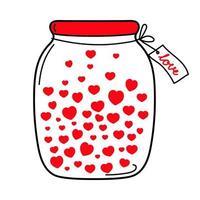 Jar of hearts. vector