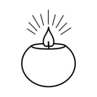 Round candle. Doodle icon vector