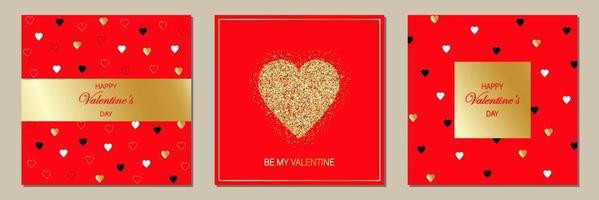 Happy Valentine's Day. Set of greeting cards. vector