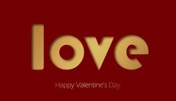 Happy Valentine's Day greeting card in paper cut style. vector